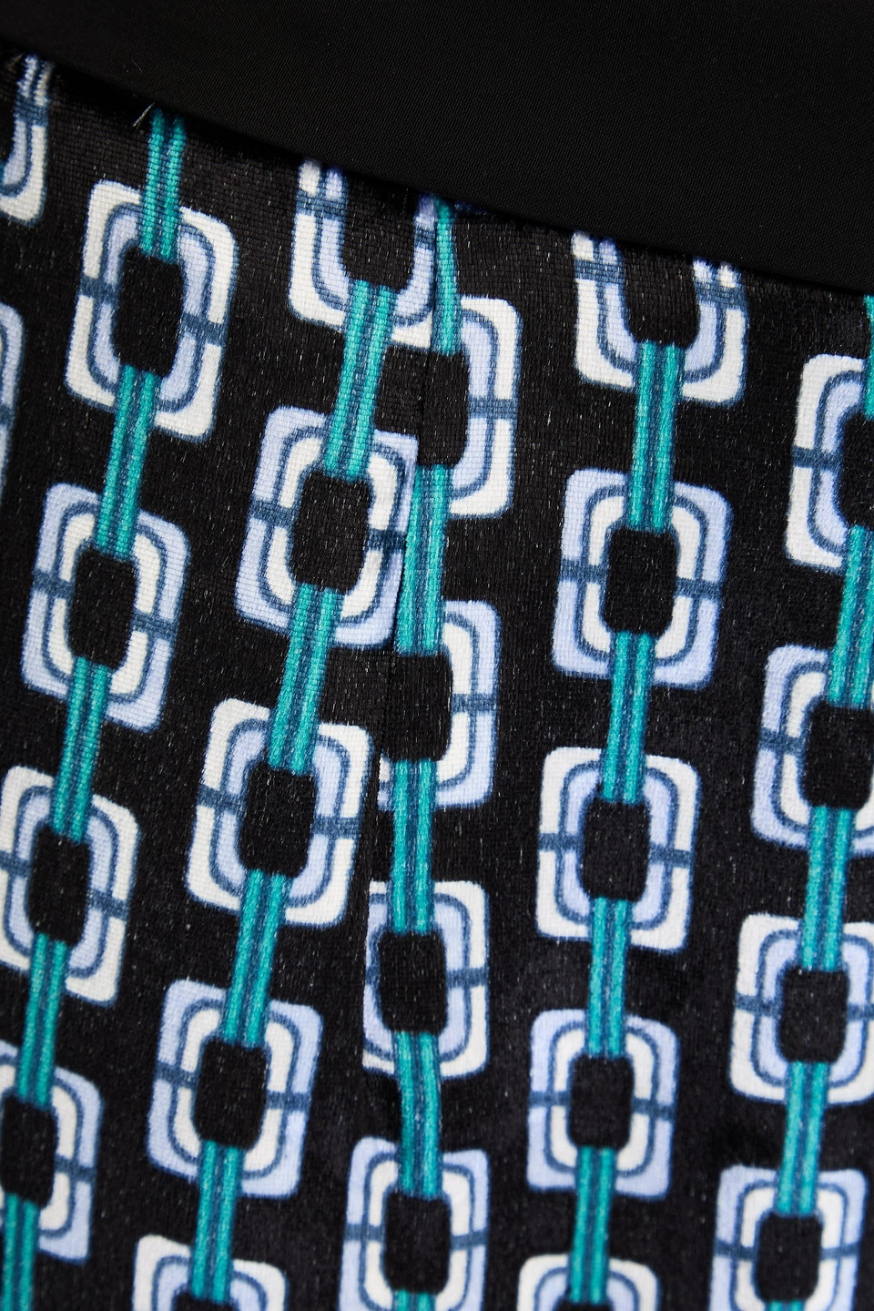 Diane Von Furstenberg Vegas Hose Mit Geradem Bein Aus Samt Mit Print In Schwarz