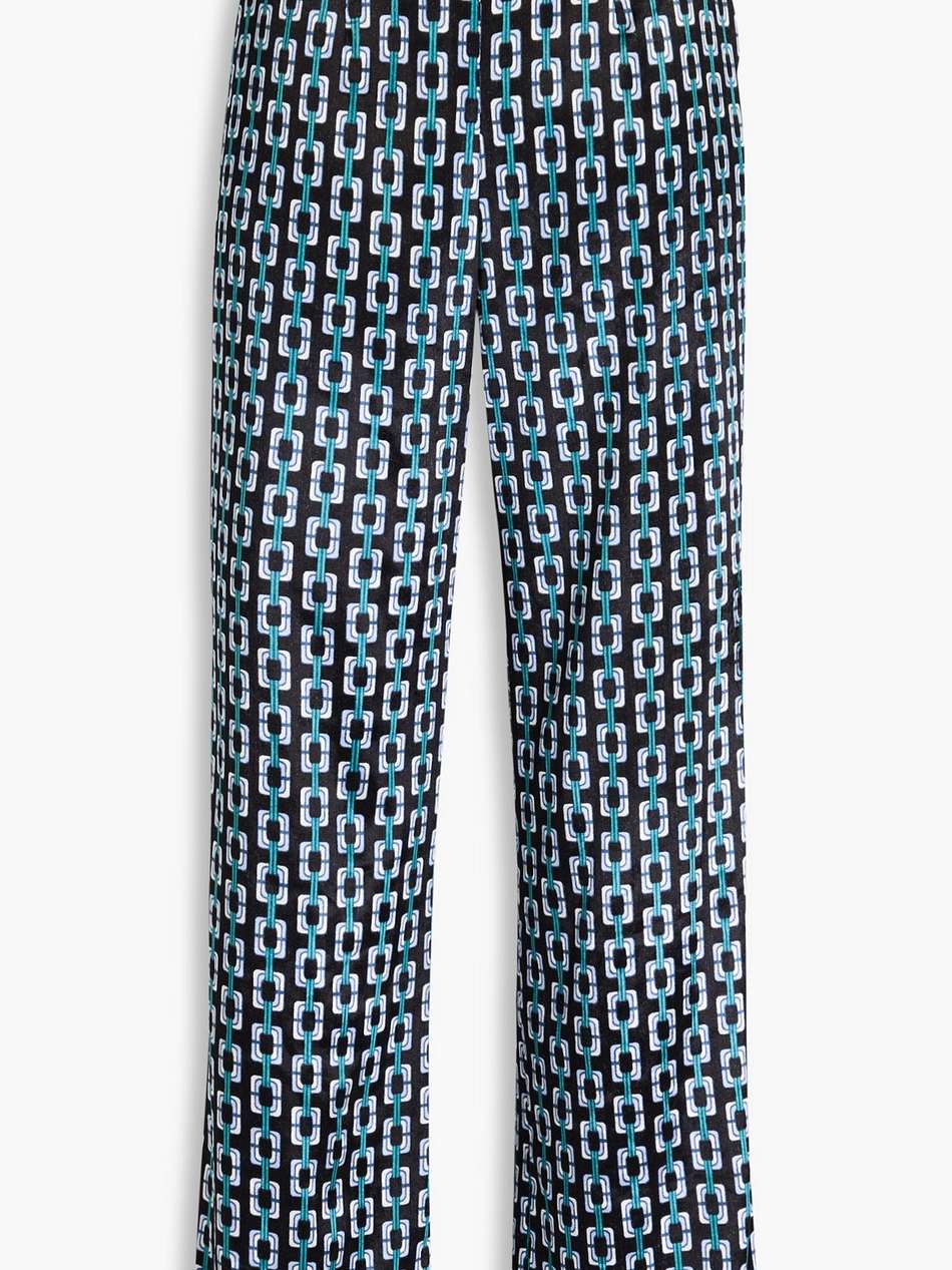 vegas printed velvet straight-leg pants