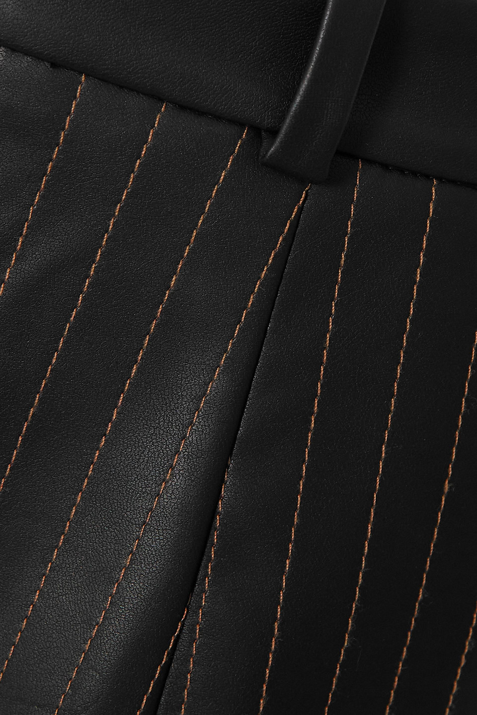 Bouguessa Irina Embroidered Faux Leather Midi Skirt In Black