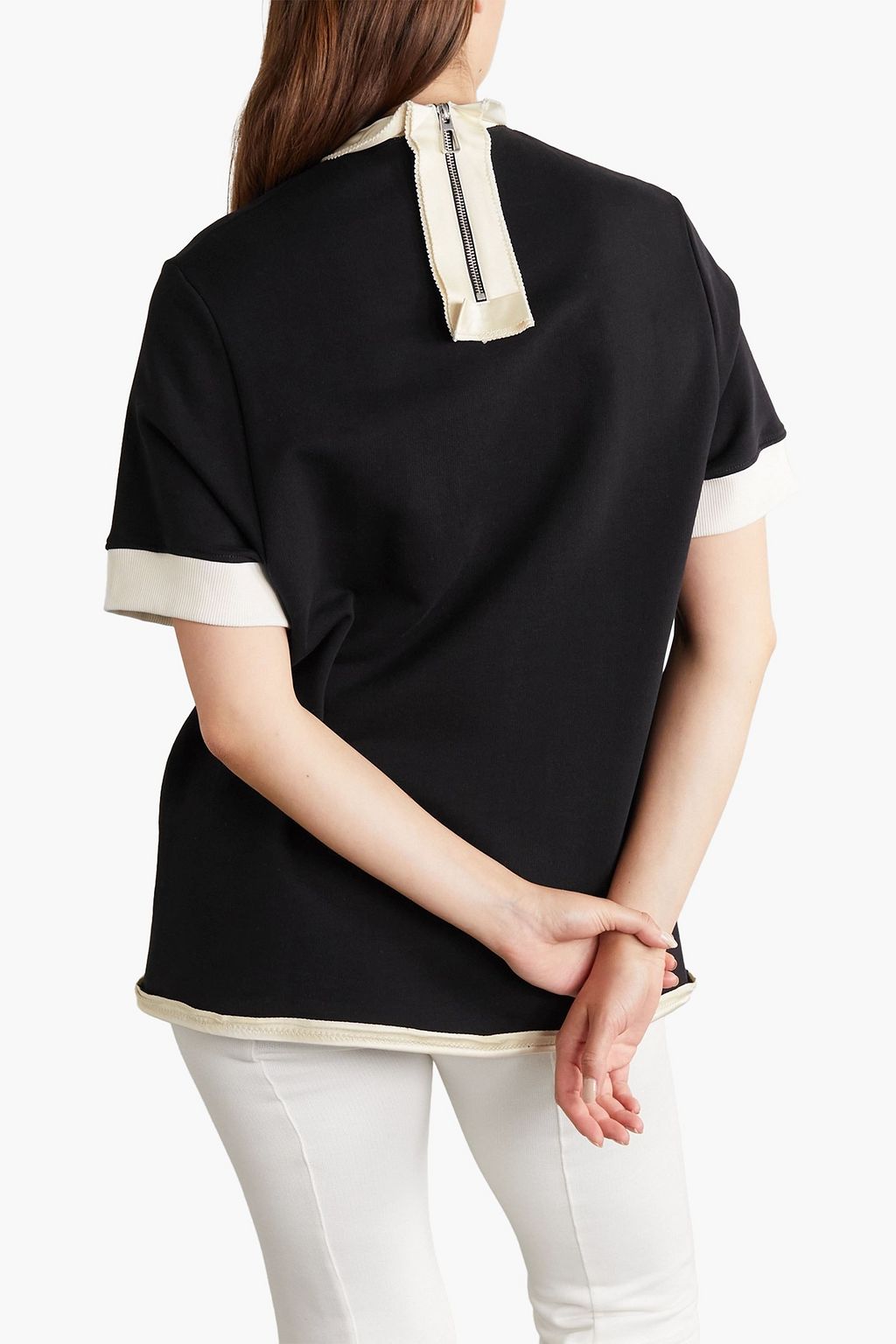 AZ FACTORY Free To appliquéd cotton-jersey T-shirt