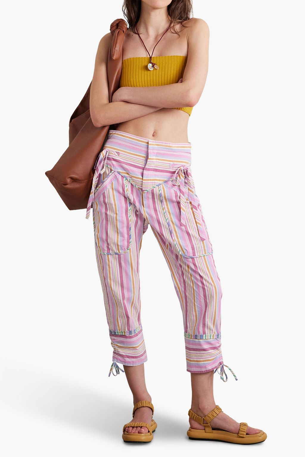 ISABEL MARANT Tilioa Cropped Karottenhose aus Baumwolle mit Streifen