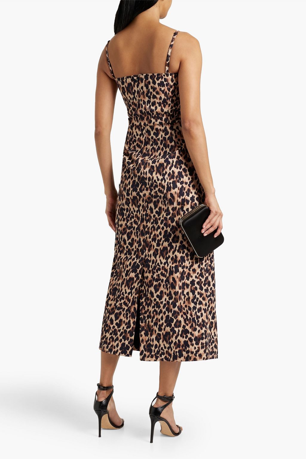 RACIL Mia knotted leopard-print cotton-blend midi dress