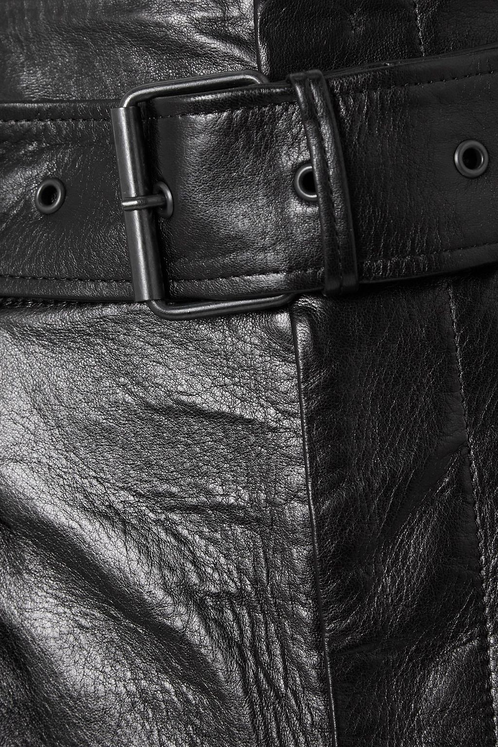 ISABEL MARANT Balilaz belted pleated leather shorts