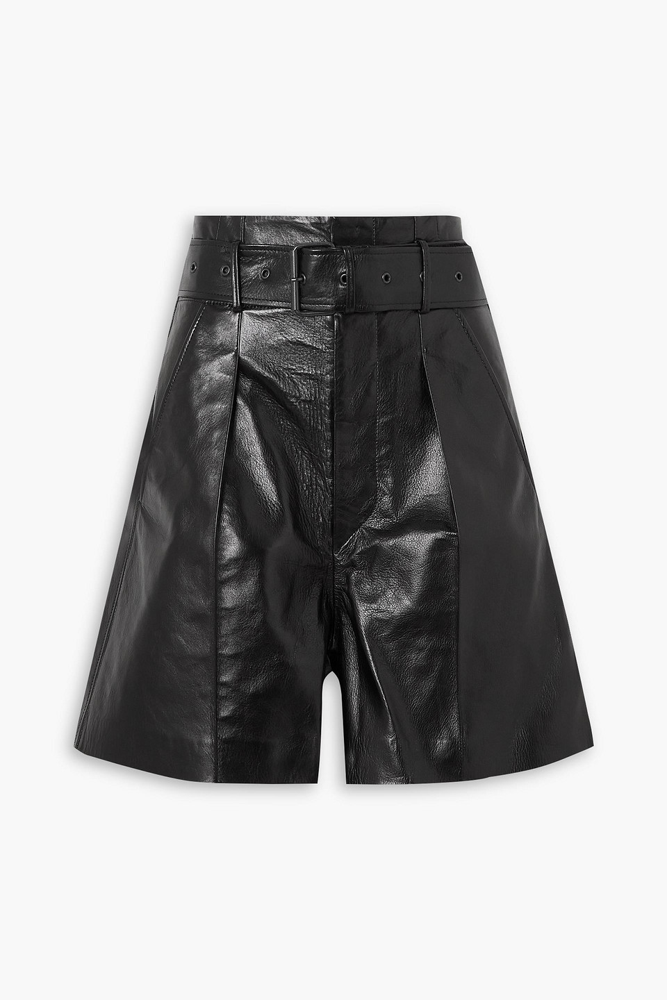 Isabel Marant Black Waxed Linen Blend Felize Shorts In Schwarz