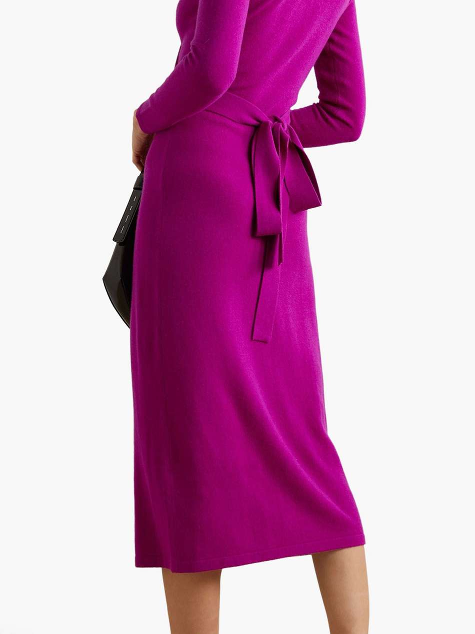 astrid wool and cashmere-blend midi wrap dress