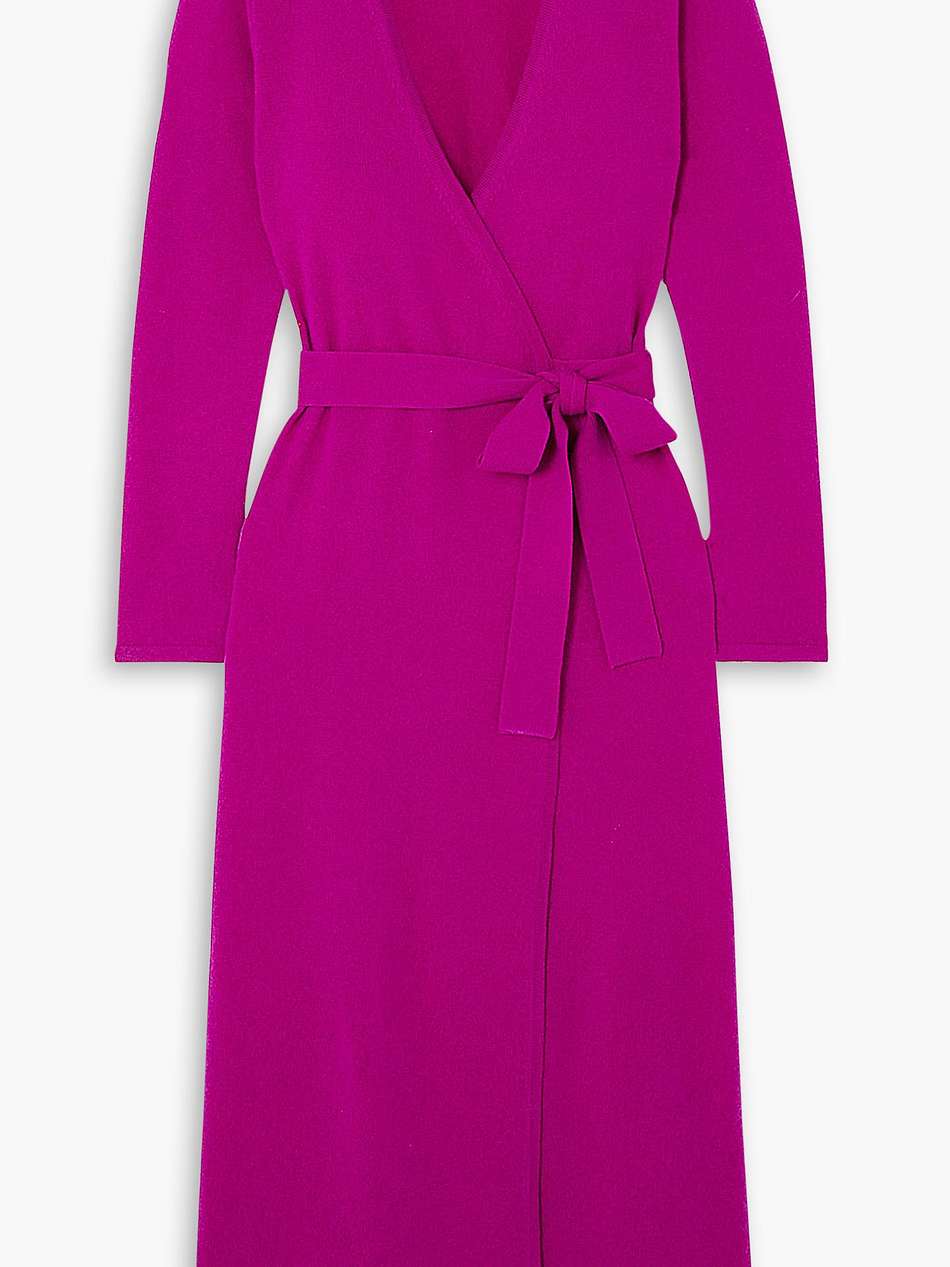 astrid wool and cashmere-blend midi wrap dress