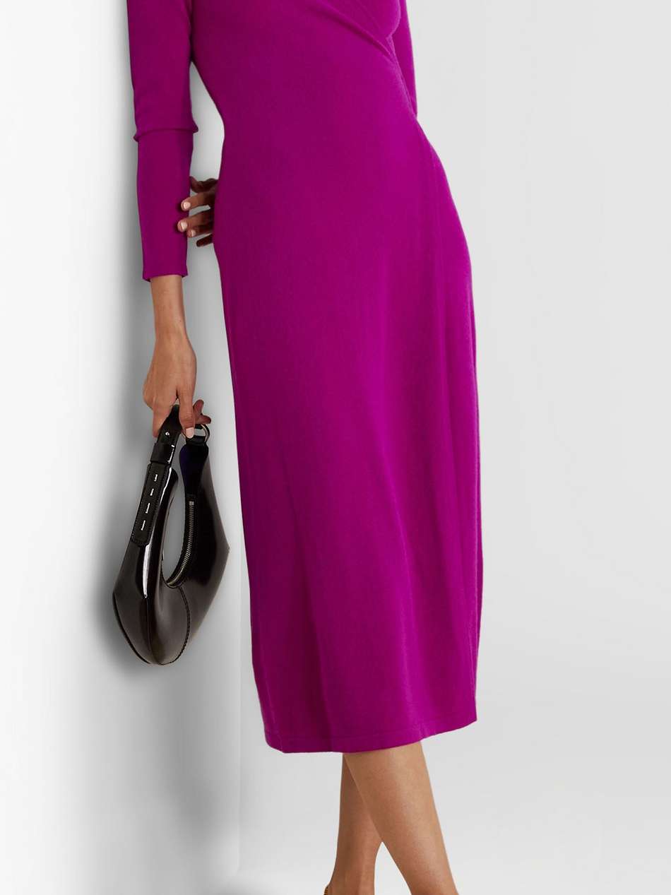 astrid wool and cashmere-blend midi wrap dress