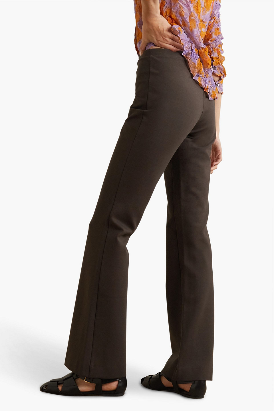 Diane Von Furstenberg Jersey Bootcut Pants In Chocolate