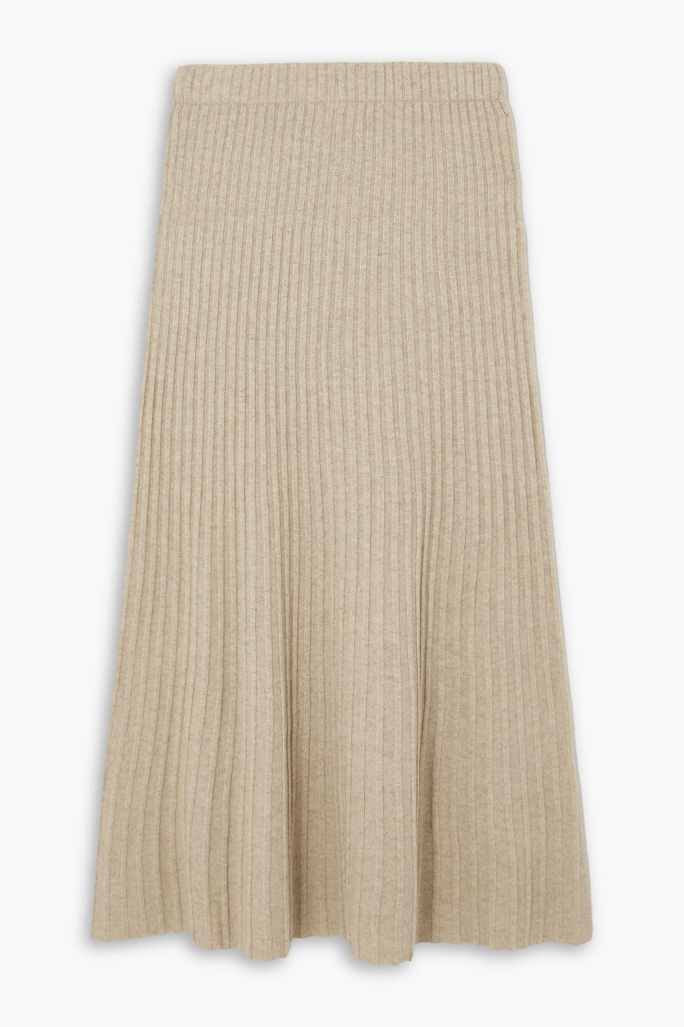 By Malene Birger Hevina Ribbed Wool Maxi Skirt In Beige