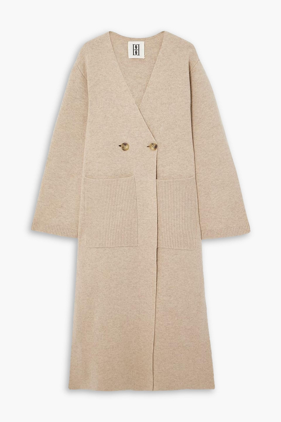 By Malene Birger Carlyn Double-breasted Wool-blend Cardigan In Beige