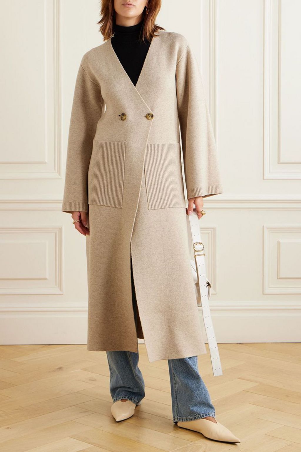 BY MALENE BIRGER كارديغان "كارلين" من مزيج الصوف بصفين من الأزرار