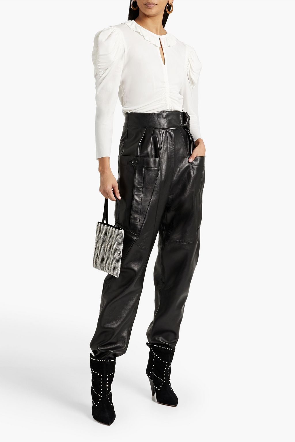 ISABEL MARANT Jen ruffled ruched jersey top