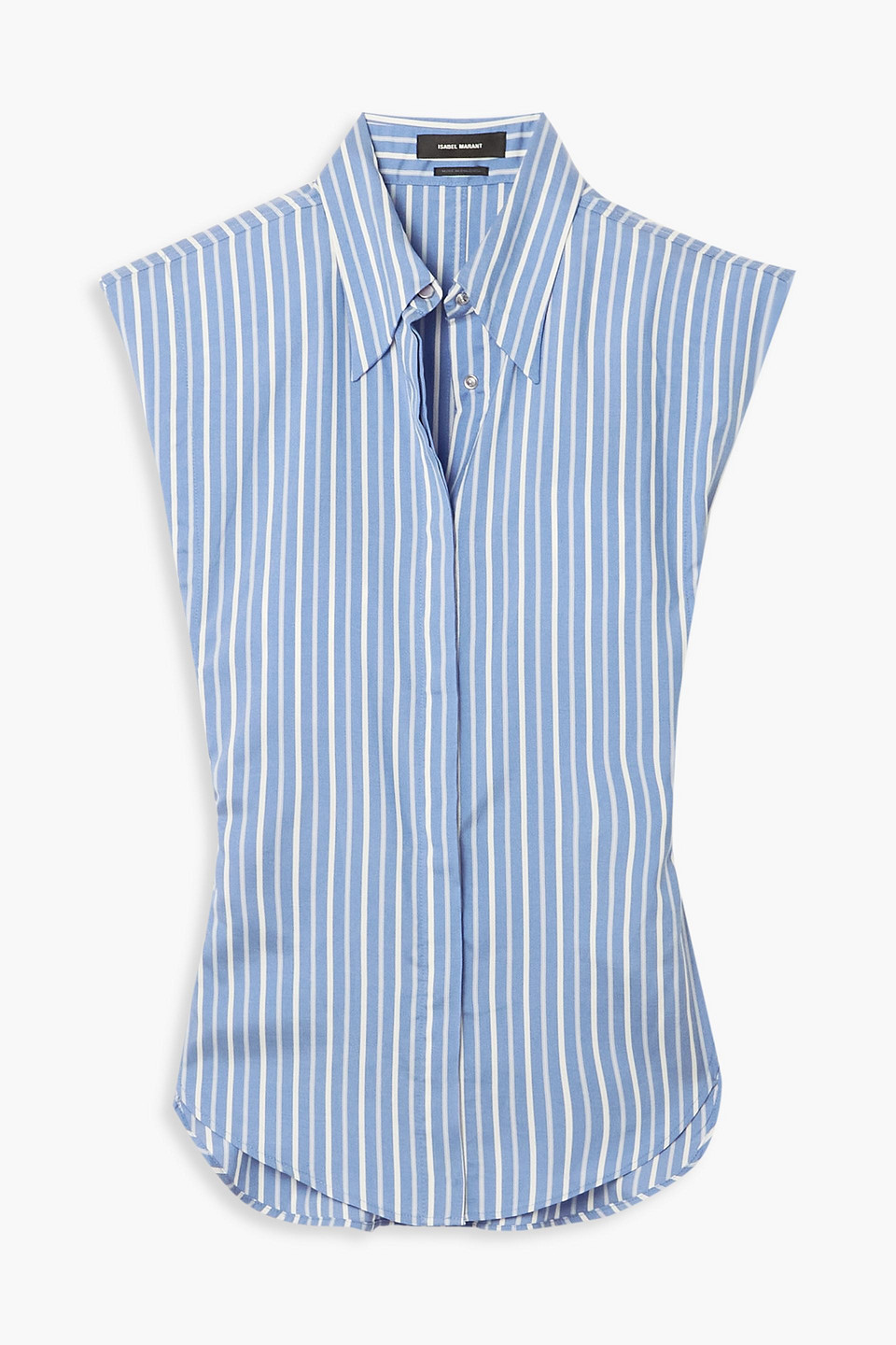 Isabel Marant Enza Striped Silk Shirt In Light Blue