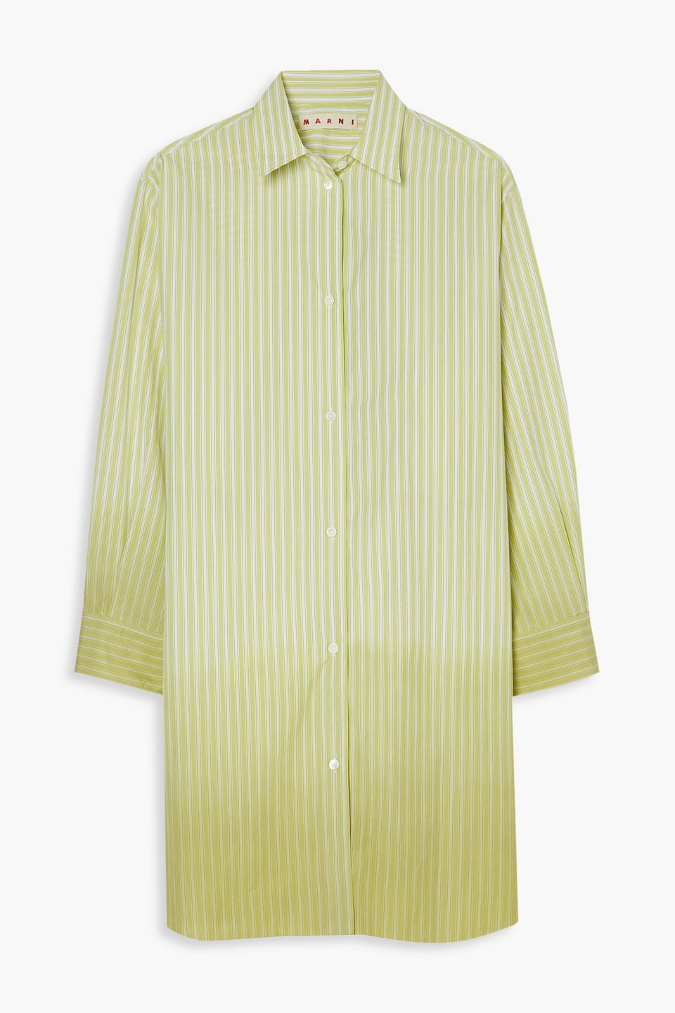 Marni Oversized Asymmetric Striped Dégradé Cotton-poplin Shirt In 