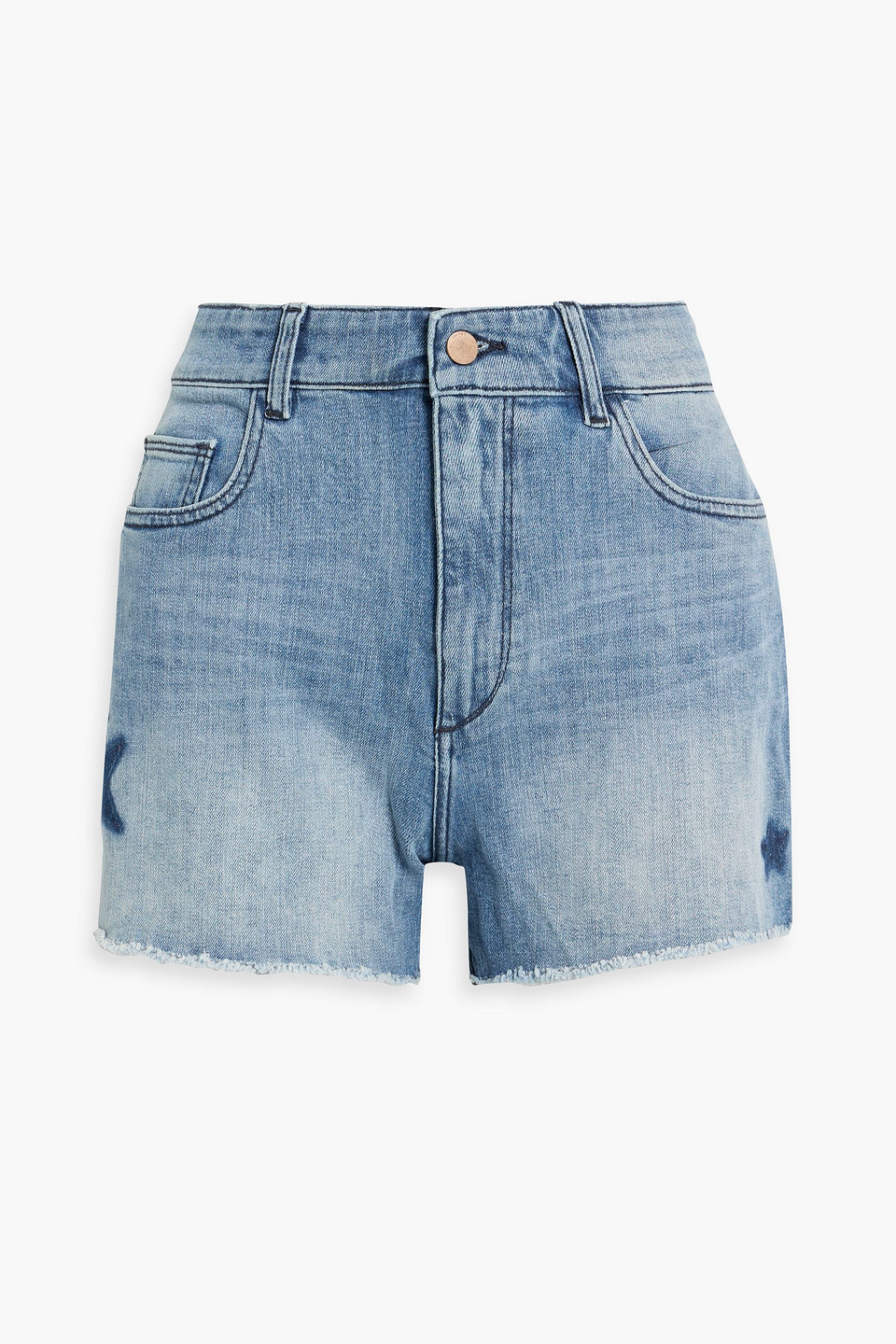 Dl1961 Cecilia Printed Denim Shorts In Light Denim