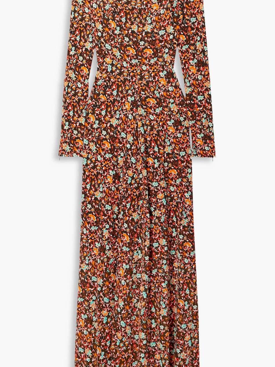 cutout floral-print jersey maxi dress