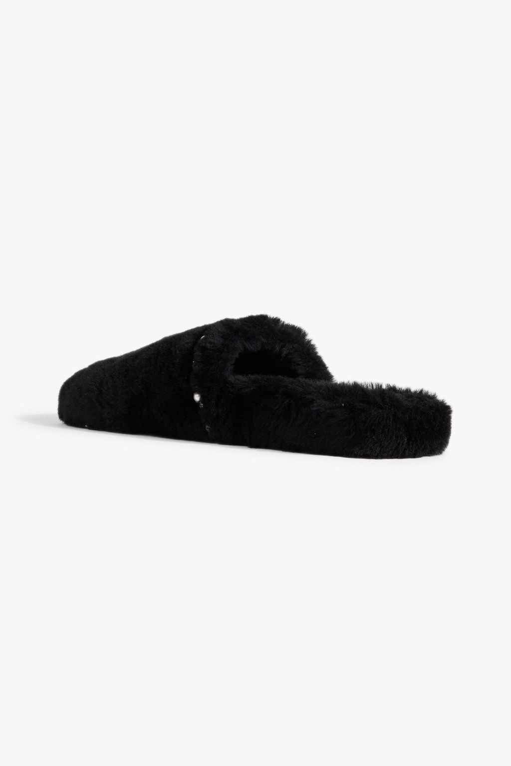 JIMMY CHOO Aliette embellished shearling slippers