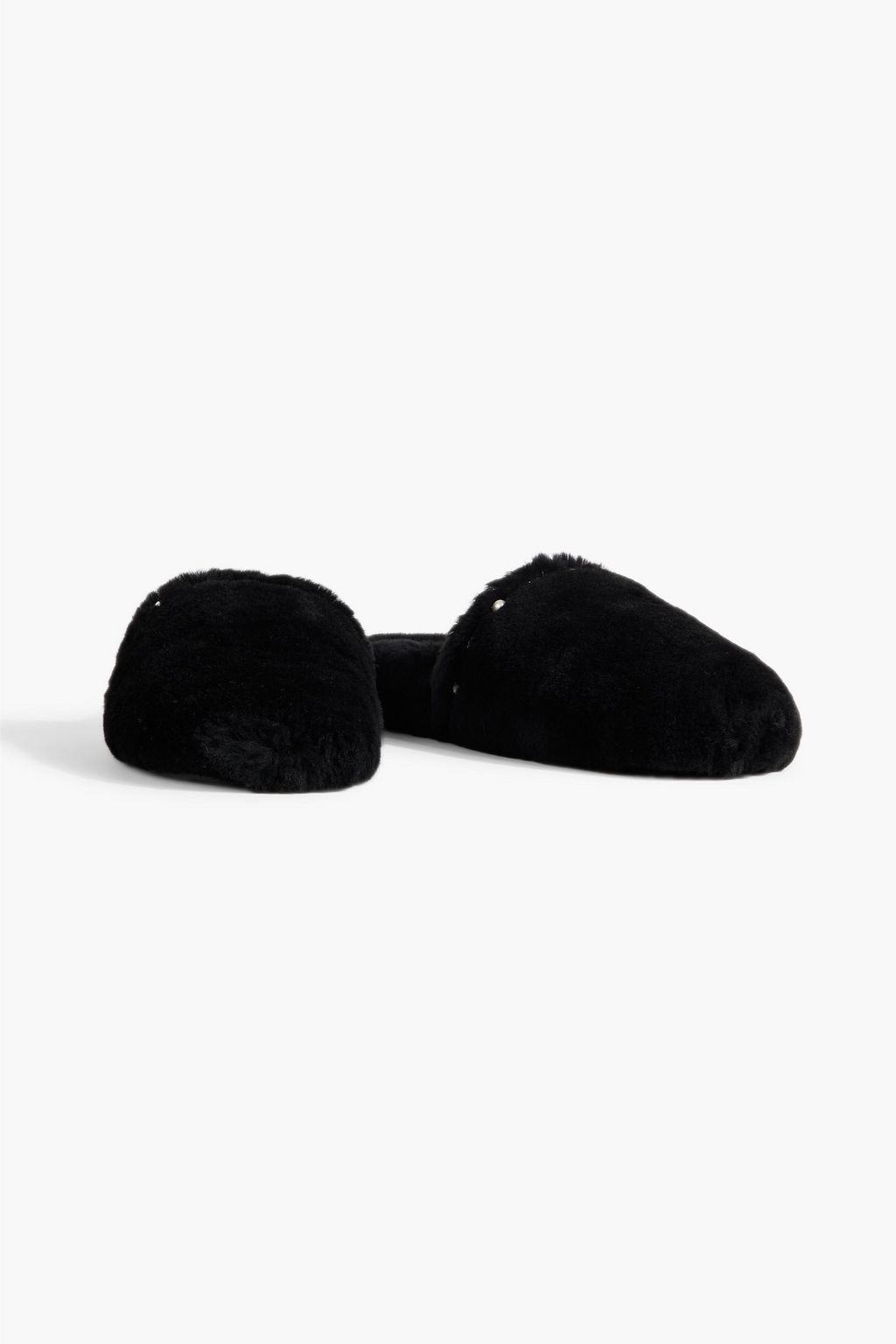 JIMMY CHOO Aliette embellished shearling slippers