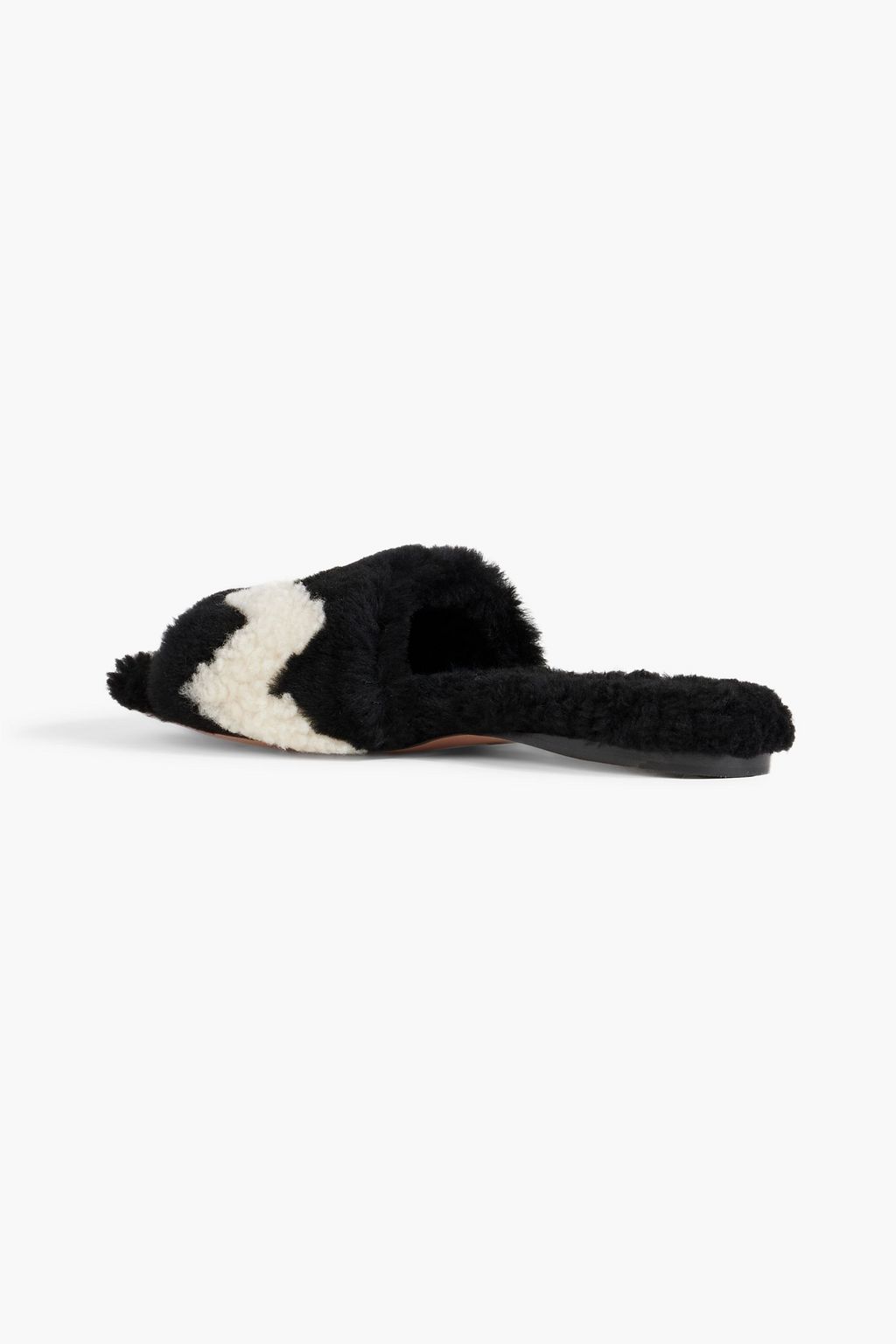 AQUAZZURA Nomade two-tone shearling slides