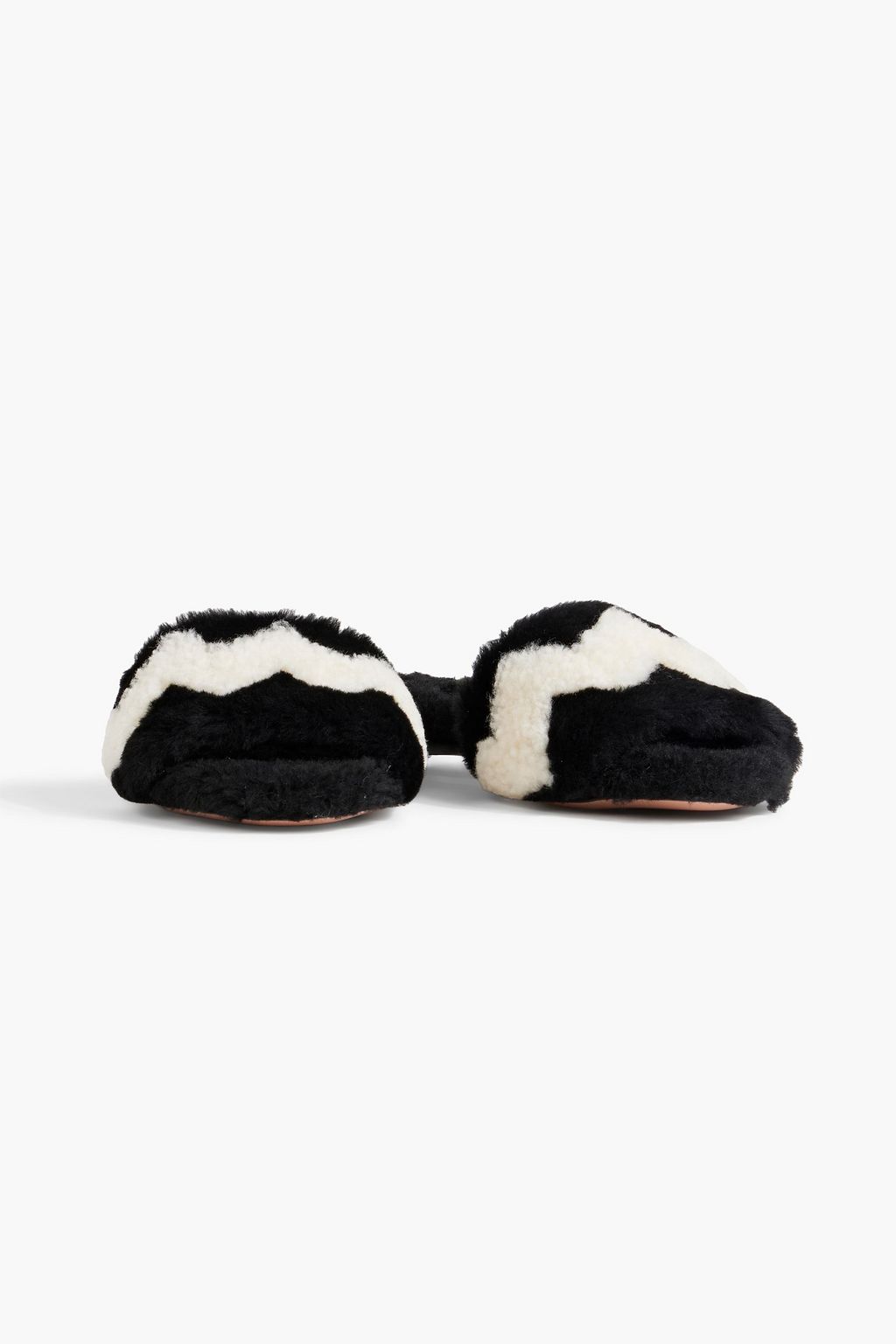 AQUAZZURA Nomade two-tone shearling slides