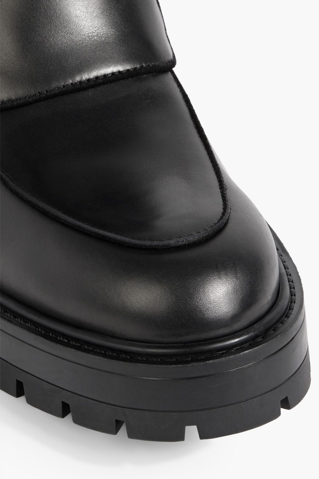 AQUAZZURA Ryan shearling-trimmed suede and leather ankle boots