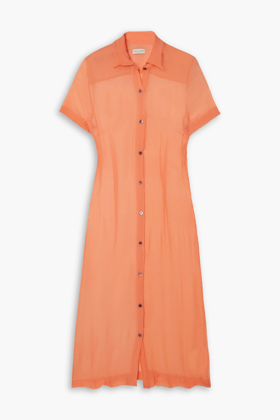 Dries Van Noten Woman Midi Dress Salmon Pink Size 2 Silk In Orange