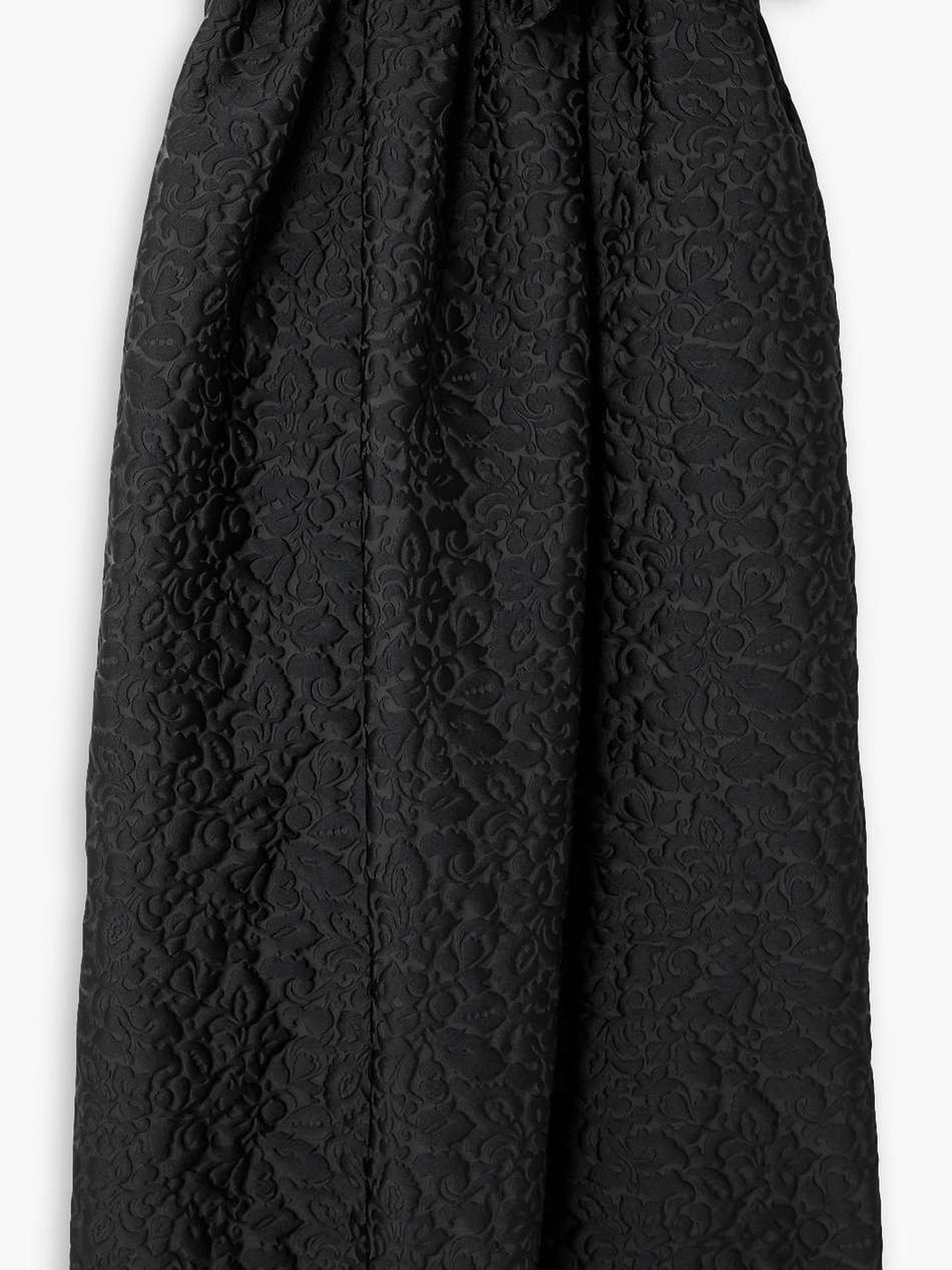 strapless ruffled cloqué-jacquard midi dress