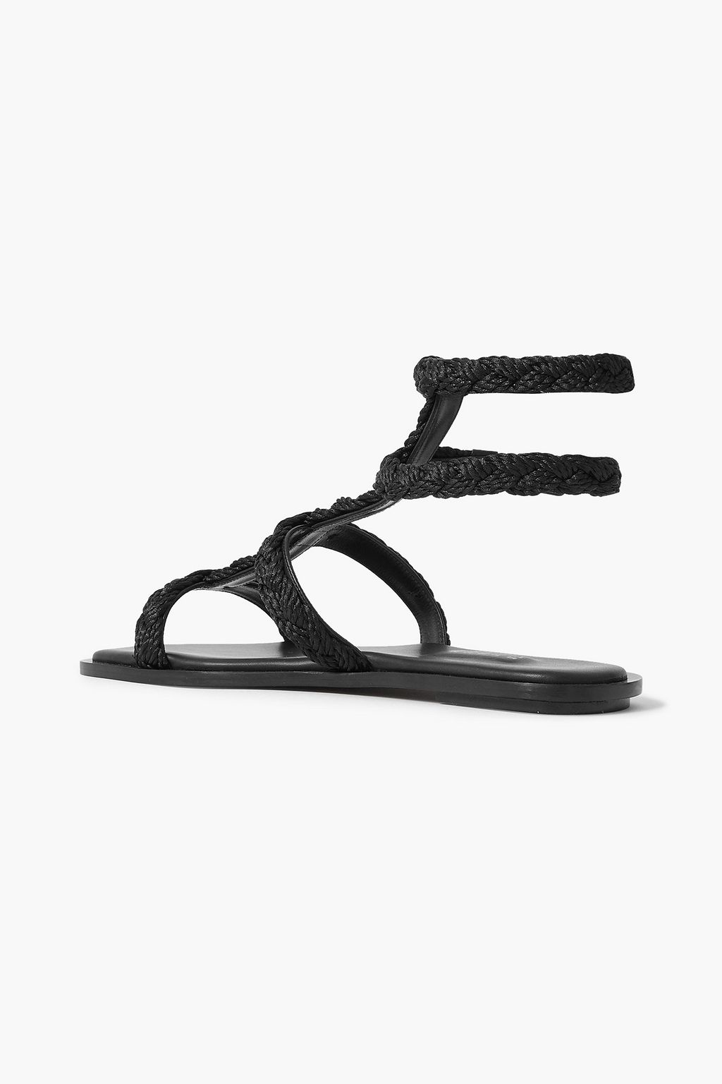 SERENA UZIYEL Ronda metallic braided jute and leather sandals