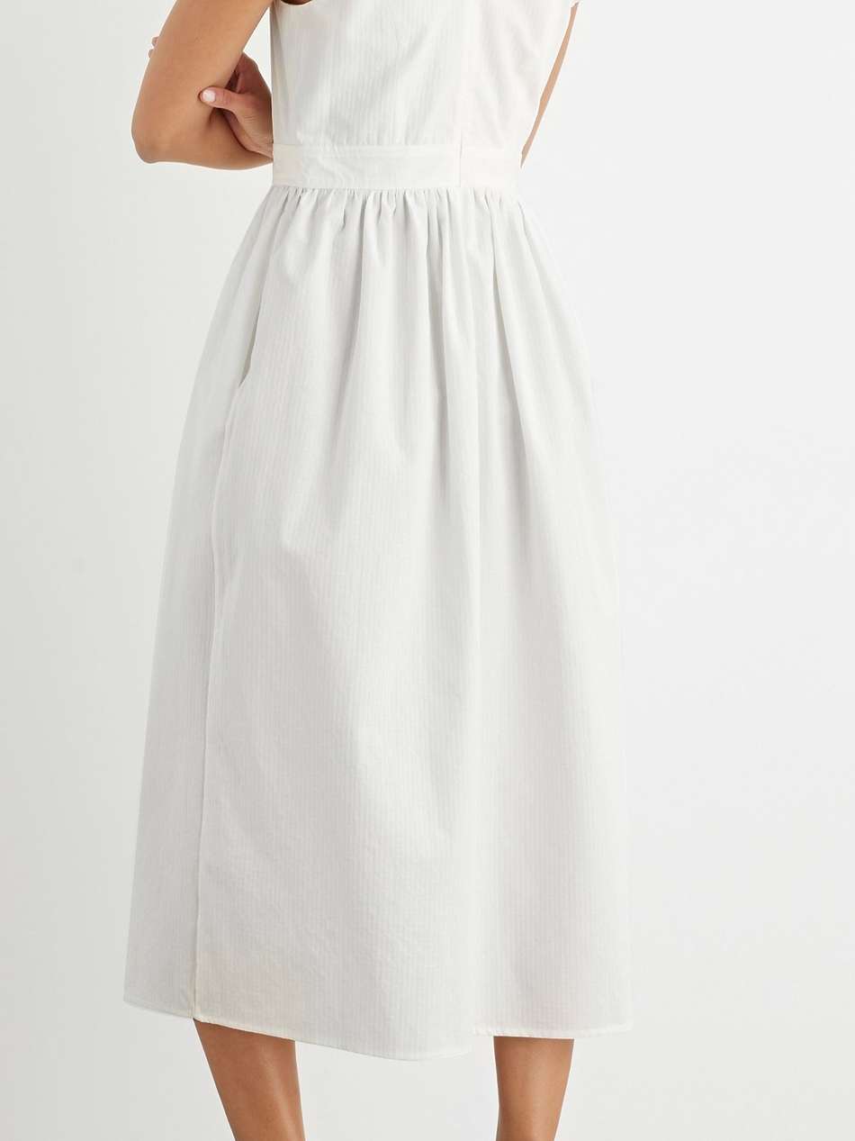 carmen ruffle-trimmed organic cotton-jacquard midi dress