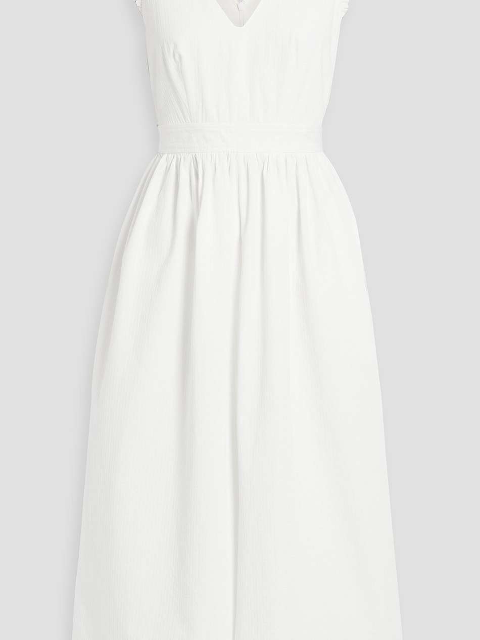 carmen ruffle-trimmed organic cotton-jacquard midi dress