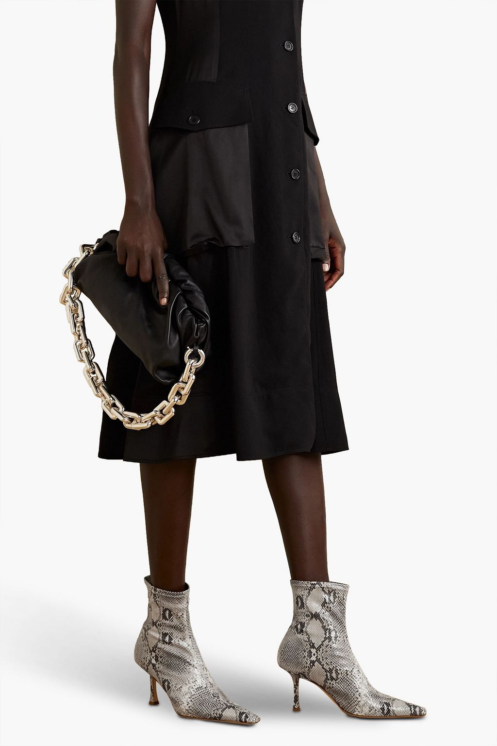 A.W.A.K.E. MODE Agnes snake-effect faux suede ankle boots