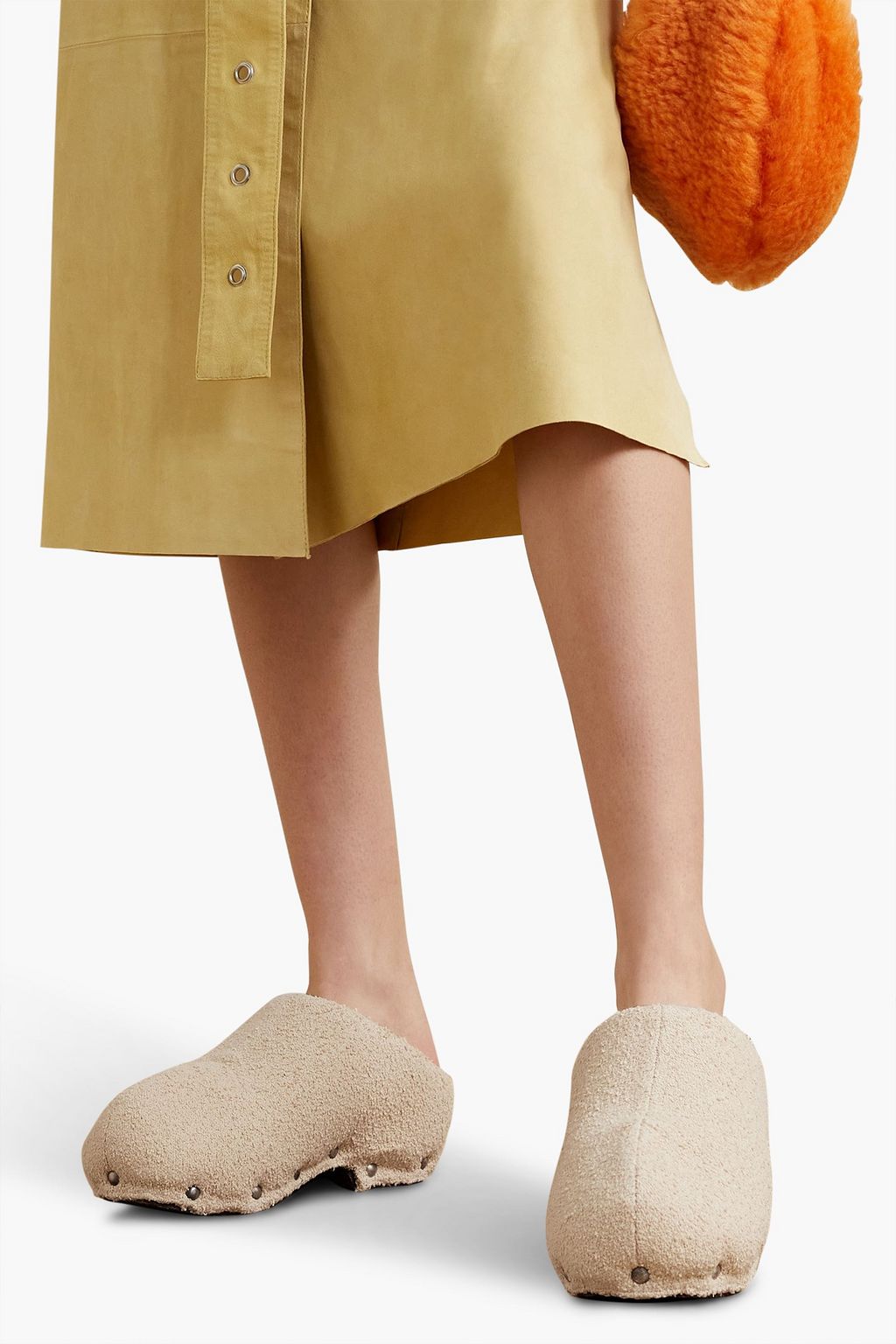 ACNE STUDIOS Studded bouclé clogs