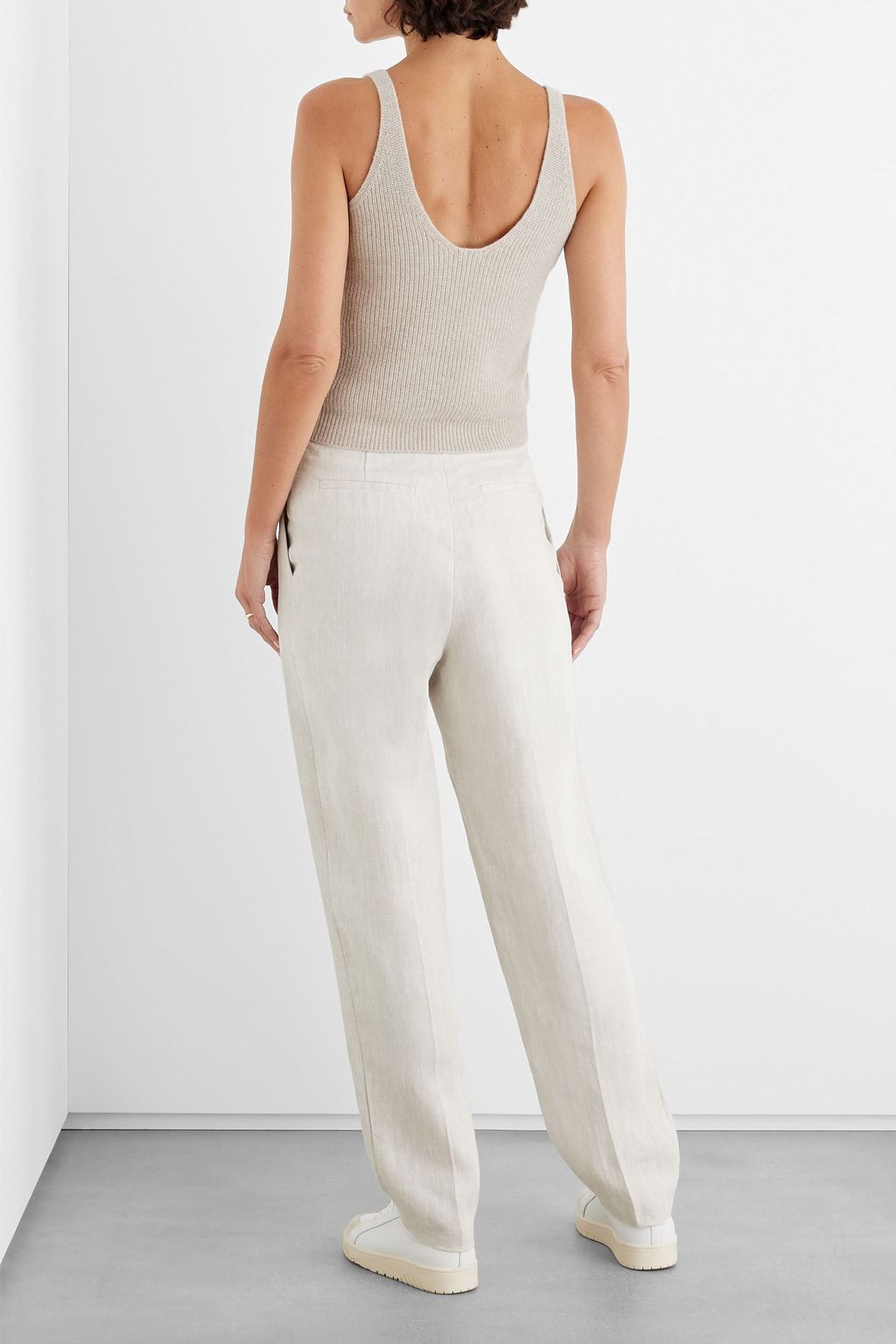 IRIS & INK Ada ribbed wool and cashmere-blend tank