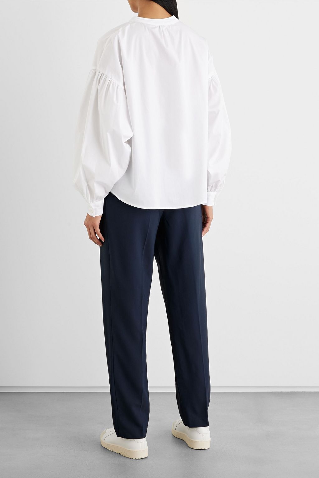 IRIS & INK Amara organic cotton-blend poplin blouse