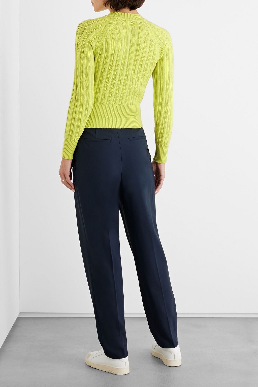 IRIS & INK Ingrid ribbed organic cotton-blend sweater