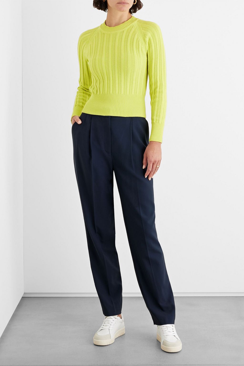 IRIS & INK Ingrid ribbed organic cotton-blend sweater