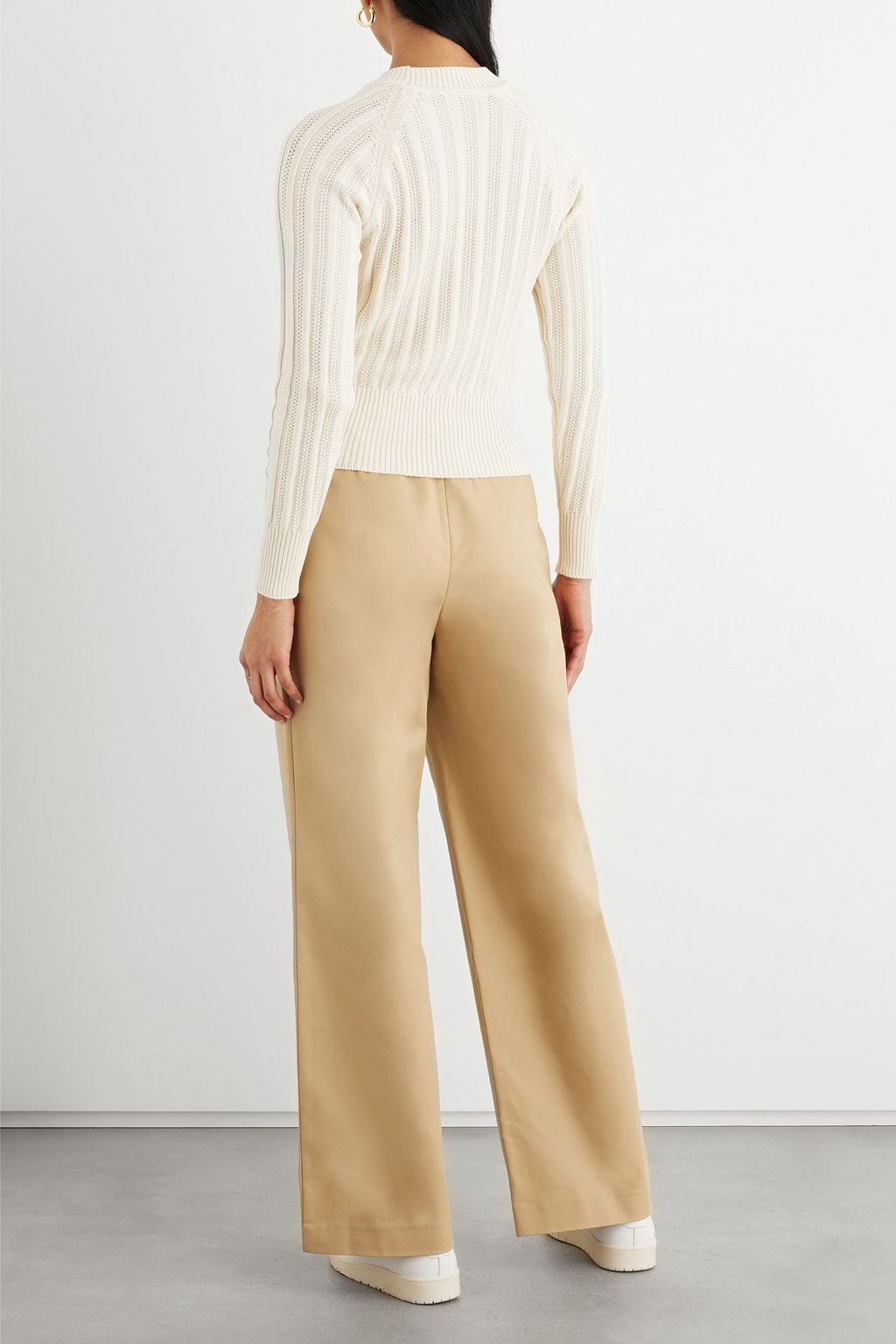 IRIS & INK Ingrid ribbed organic cotton-blend sweater