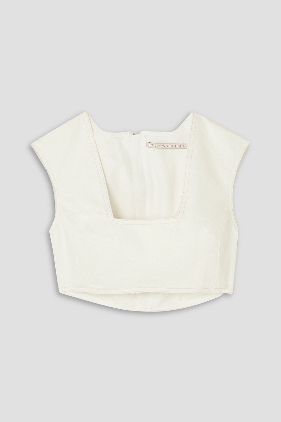 Emilia Wickstead Saffa Cropped Denim Top In White
