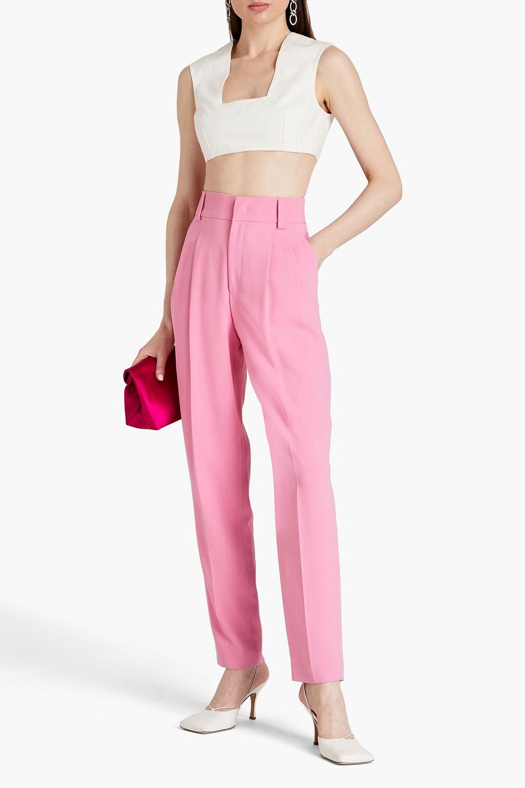 EMILIA WICKSTEAD Saffa cropped denim top
