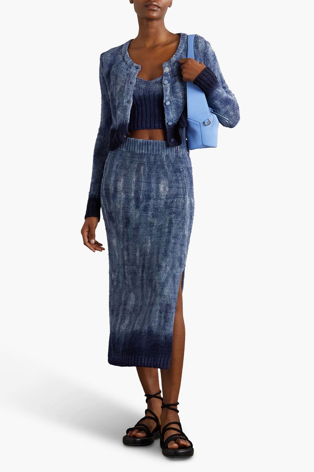 ALTUZARRA リブ編みシルク ブラトップ タイダイ
