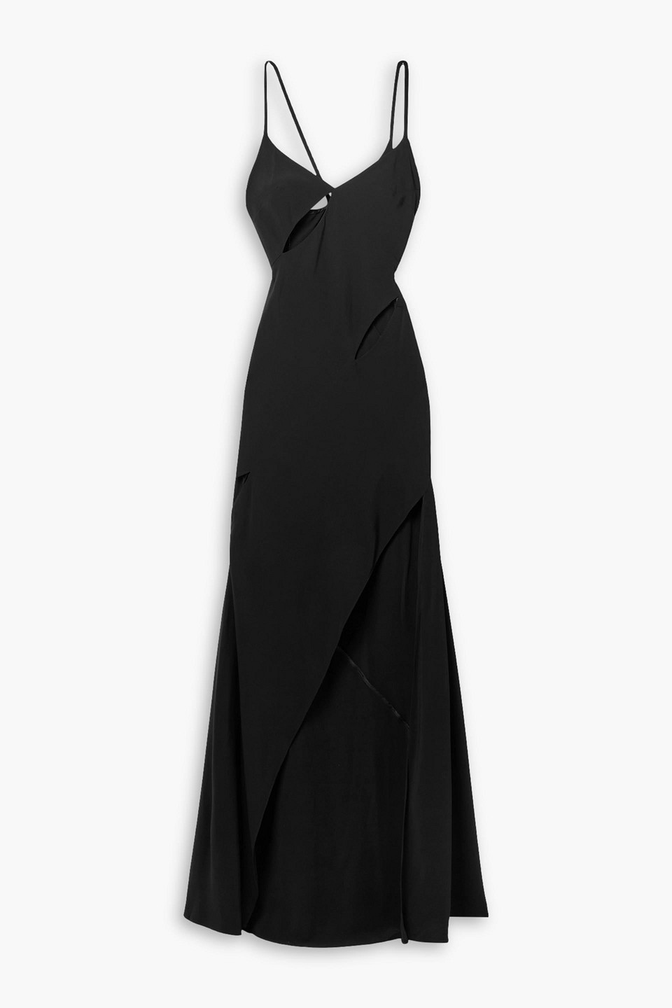Monse Cutout Crepe Maxi Dress In Black
