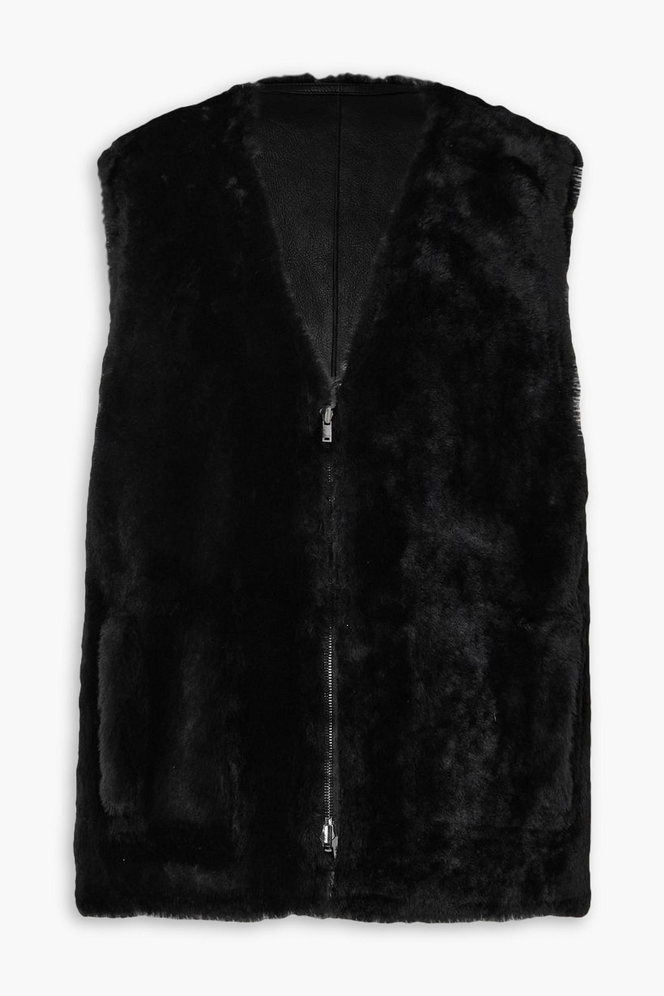 Joseph Aberavon Reversible Shearling Vest In Black