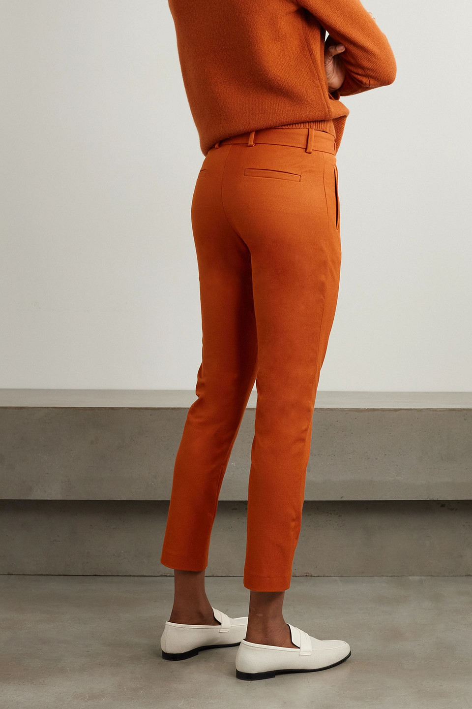 Joseph Coleman Cropped High-rise Gabardine Pants In Tan