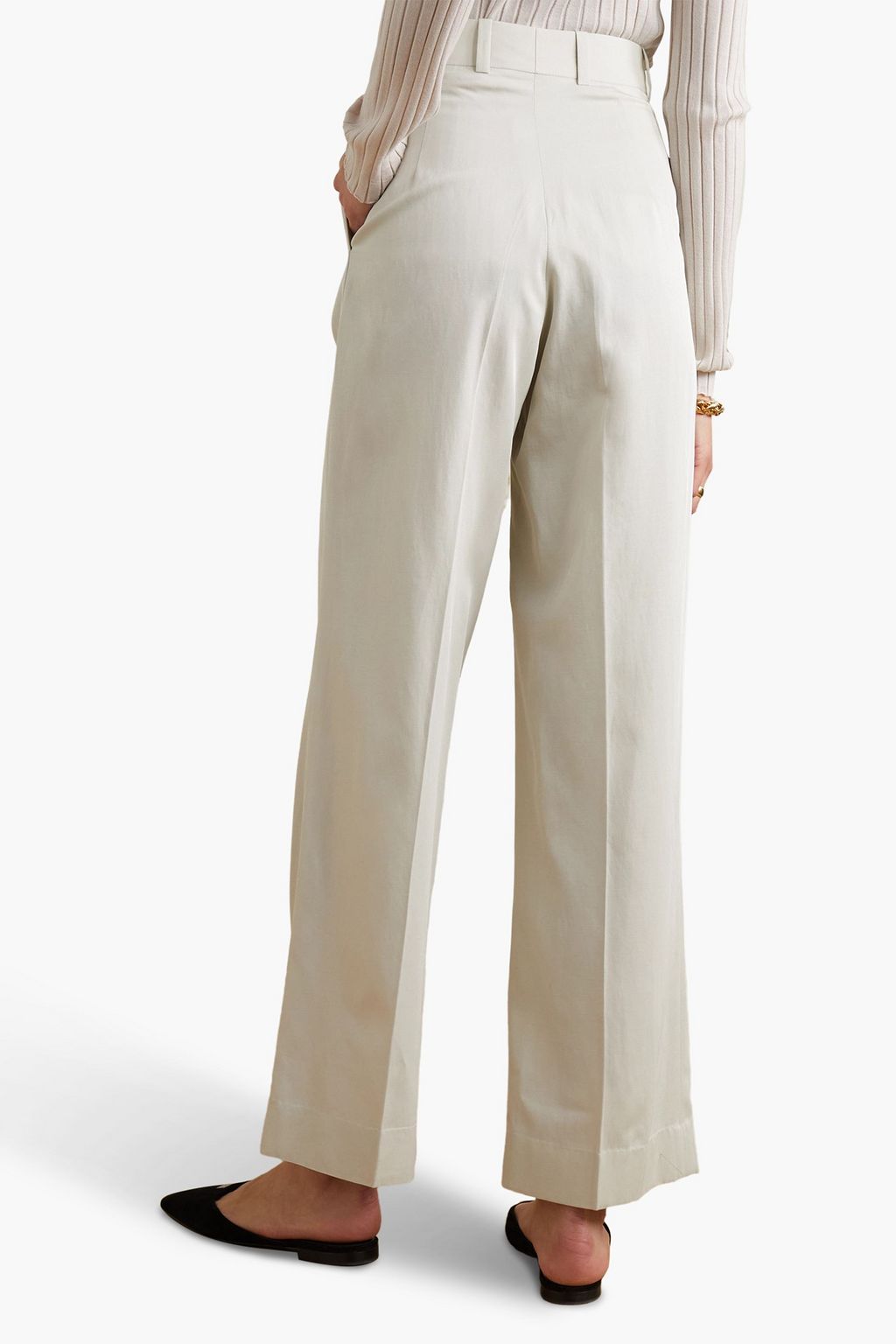 BOUGUESSA Azza twill wide-leg pants