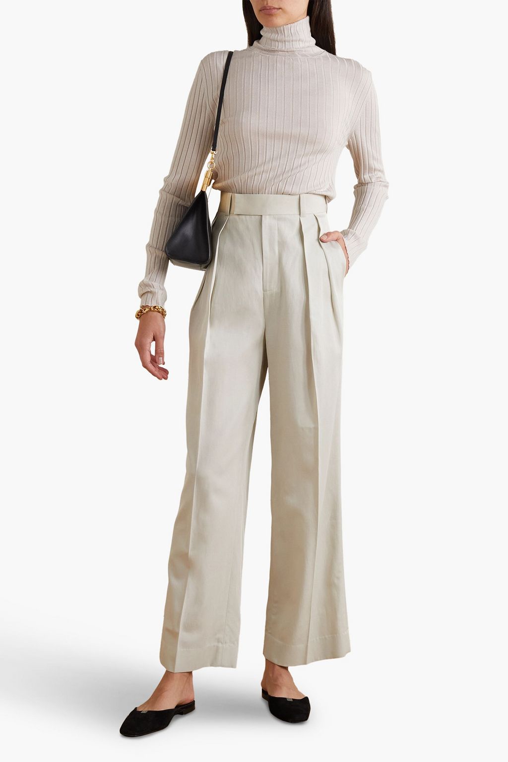 BOUGUESSA Azza twill wide-leg pants
