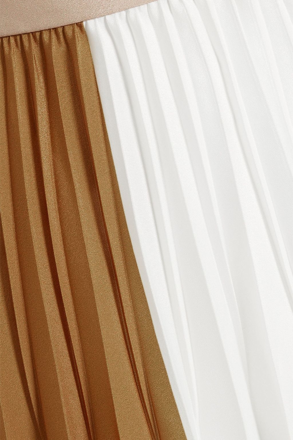 GIVENCHY Pleated color-block crepe de chine midi skirt