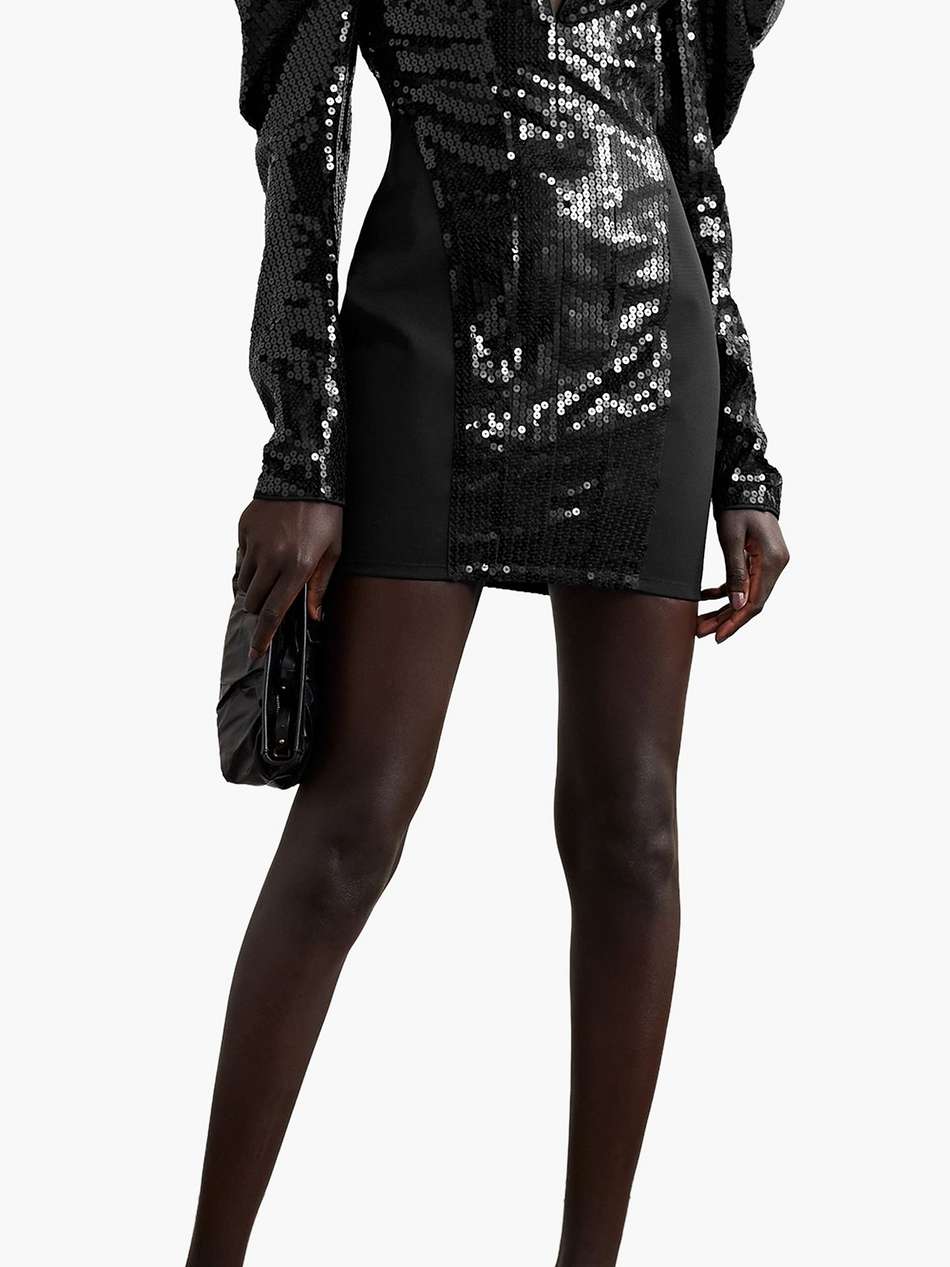 sequined mesh mini dress