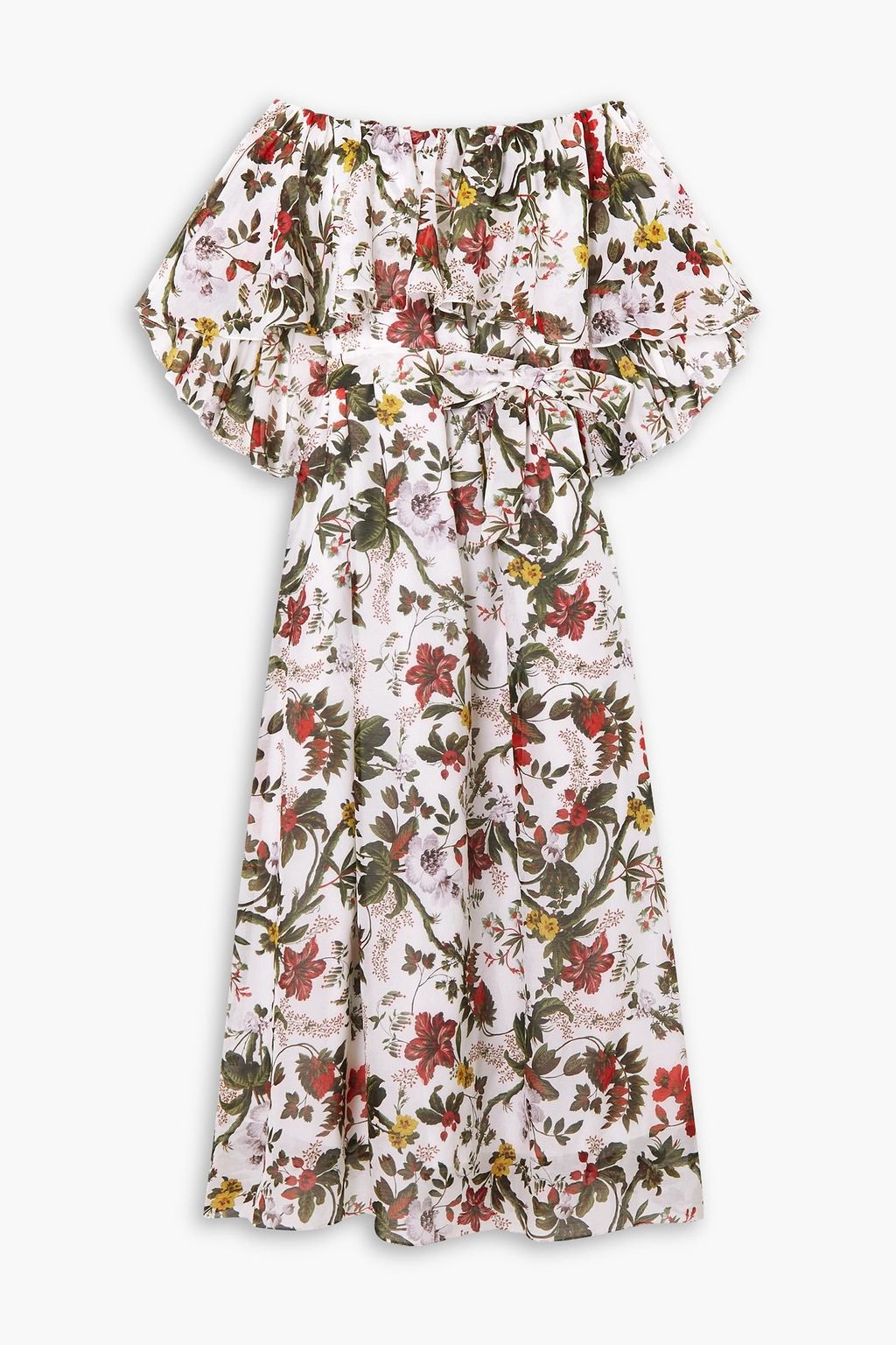 ERDEM Algarve off-the-shoulder floral-print cotton and silk-blend maxi ...