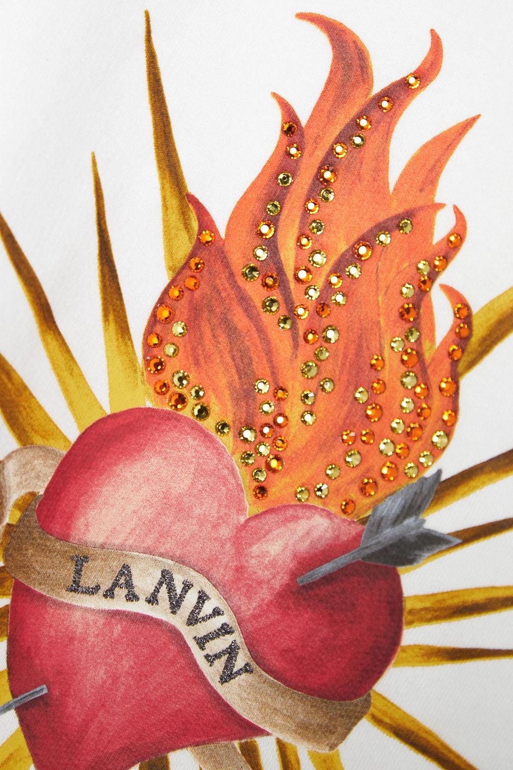 LANVIN سويت شيرت من قطن جيرسي بتصميم مزركش ومزين بطبعات
