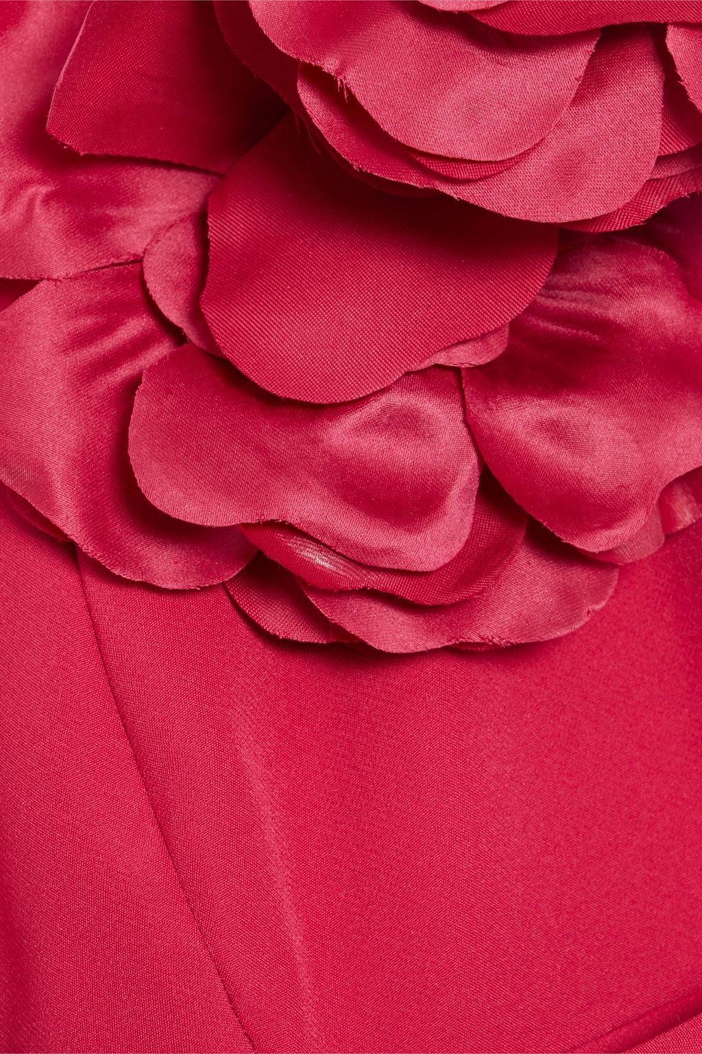 MARCHESA NOTTE Off-the-shoulder appliquéd pleated crepe dress